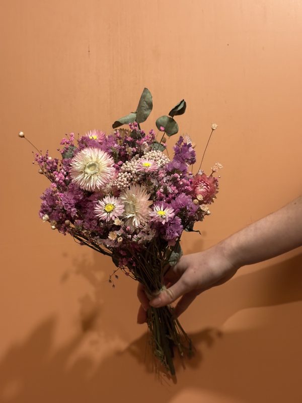 Bouquet de fleurs séchées rose "Servane"